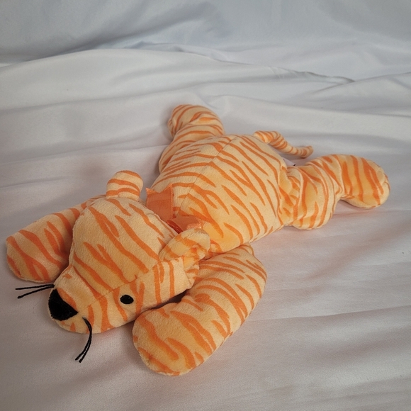 Vintage 1996 Ty Pillow Pals Purr The Tiger Orange Plush Stuffed Animal 14" - Picture 1 of 8